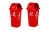 CELLO Kleeno Dome Lid Manual-Lift Plastic Garbage Dustbin Bucket 80 LTR – RED/RED (COMBO)