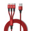 SOOPII 3 in 1 Multi USB Charging Data Cable for Car, Office, Traveling and Home – 1.2 Meter Long, 2.1 A Output, Charges 3 Phone at Same time(Compatible with Apple iPhone, Micro and C Type)