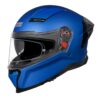 STUDDS Helios ISI and DOT Certified Full Face Helmet with Antifog 100 Lens, Sporty Spoiler (MATT Blue – L)