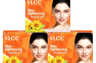 VLCC Skin Tightening Facial Kit – 25g X 3 (75g) (Pack of 3) | Skin Elasticity Facial | Helps Remove Toxins and Reduces Blemishes | With Berberry, Wheatgerm, Carrot Extract, and Geranium