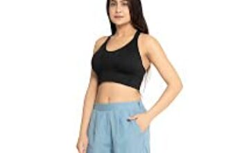 Denolix Women Cotton Made Elastic Waist Double Sided C Type Pocket with Ankle Length- Pack of 40 Sky Blue