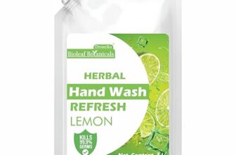 Ayurvedic Fresh Lemon Hand Wash Refill With Tulsi & Aloe Vera For Soft & Odour-Free Hands 1000 ml | 99.89% Germ Protection | Shop Herbal | Natural | Soap-free | 100% Vegan