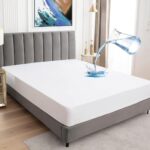 BeyBee 100% Waterproof Interlock Mattress Protector | Breathable, Hypoallergenic, Washable & 2X Absorbency | Soft & Slim Easy Elastic Fitted Bed Protector (Size-75 * 72, Ivory)