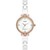 TIMEX Analog Watch for Women with Mother of Pearl White Round Dial & White Ceramic Bracelet Band Water Resistant Women’s Wrist Watches – TWEL15700