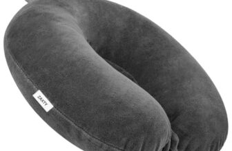 zaxty Soft Fibre Filled Neck Pillow for Car, Train, Flight Travel, Neck Support Rest Pillow with Attachable Snap Strap | Pack of 1