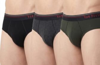 Van Heusen Men Briefs – 100% Combed Cotton – Pack of 3 – Anti Bacterial, Colour Fresh, Moisture Wicking_10003_Peat, Anthra Mel, Pure Black_S