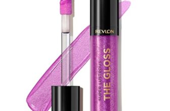 Revlon Super Lustrous Lip Gloss, Non-Sticky, Hydrating, High Shine Finish, 230 Sugar Violet, 0.13 oz