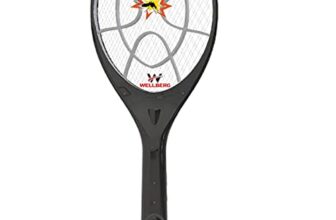 Wellberg Triple Layer Electric Mosquito Racket | Mosquito Killer Racket | Mosquito Bats | Mosquito Racket | 400 MAH Battery | Rechargeable Bat | Electric Fly Swatter With Blue LED Light | Bugs Trap Bat | Electric Fly Swatter with Blue LED Light