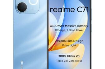 realme C71 4G Smartphone 6GB+128GB,6.745 inch Screen, 90Hz Eye Comfort Display, 6300mAh Battery, 37MP Cameras, Unisoc T7250 Chip, IP54, Sea Blue