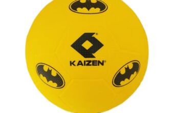 KAIZEN Batman RTM Ball – Size 3 | Roto Moulded PVC Construction | 2 Pattern Design (Black & Yellow)