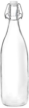 Amazon Brand – Solimo Silica Glass Bottle with Flip Cap, 1 Litre (Transparent)
