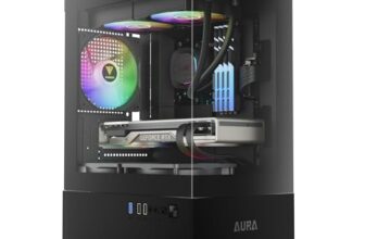 GAMDIAS Aura GC9M Black | Micro Tower Cabinet | Supports Micro-ATX、Mini-ITX | 3 PRE Installed ARGB Fans | Black