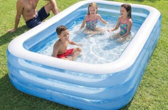 Btag Premium Inflatable Family Swimming Pool for Kids & Adults | Extra-Large 10 Feet 3-Layer Striped Bath Tub Without Pump, 120×72×22 Inch for Home & Outdoor Use