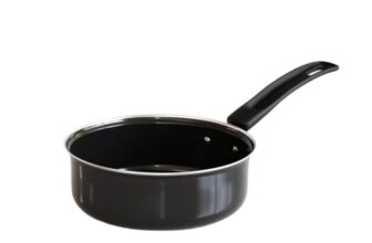 The Earth Store EcoLuxe Small Saucepan for Tea Milk and Chai Pan Induction Base and Gas Stove T Pan (patila)|Tea/Milk Boiling Pot Vessel | mini Sospan with Bakelite Handle 950 ML Capacity 16cm, Black