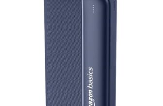Amazon Basics 20000 mAh Power Bank | 22.5W Fast Charging | Dual Output & Input | Charge 3 Devices Simultaneously | for Smartphones, TWS Earbuds, Speakers, Tablets (Dark Blue)