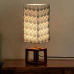 ExclusiveLane ‘Paisley-Carved’ Mango Wooden Table Lamp for Bedroom Living Room Home Decoration & Bedside Lamp Bed Lamps for Side Table Side Lamp for Bed Room (39.5 Cm, Without Bulb, Handcrafted)