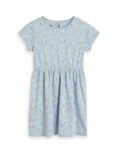 Amazon Brand – Symbol Kids Knee Length Printed Knit Dress (KD-DRG-SS25-144_Sky Blue Floral_6-8 Years)