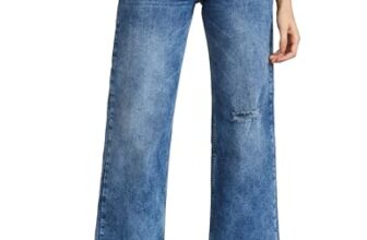 Amazon Brand – Symbol Women’s Wide Leg Jeans (High Rise | Full Length) (JNS-08 Cont_ICE Blue_38)