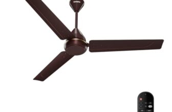 Crompton Energion Hyperboost 1200mm BLDC Ceiling Fan | Point Anywhere Remote Control | BEE 5 Star Rated Energy Efficient | Superior Air Delivery | 3 Year Brand Warranty | Smoked Brown