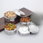 Tosaa steel Square Storage Container – Secure, Modern Design for Multi-Purpose Storage at Home or Work, Ideal for Dry Food, Spices, or Snacks, pack of – 3