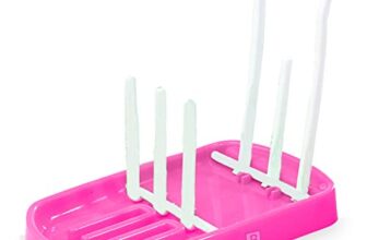 Bembika Baby Drying Rack Folding, Baby Drying Rack, Baby Drying Rack for Bottles, Baby Drying Stand for Babies, Baby Bottle Drying Rack Storage (Pink Color)