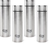 cello Ozone ISI Certified Single Wall Leakproof & Rustproof 1000 ml Stainless Steel Bottle(Pack of 4, Silver)