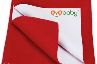 OYO BABY Single Bed Size Dry Sheet 72×36 Inch | Waterproof, Quick Dry Mattress Protector | Suitable for Baby and Adult Use | Breathable, Reusable, Skin-Friendly Bed Cover – Red