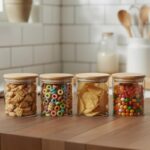 Amazon Brand – Solimo Glass Borosilicate Jar 600Ml,Transparent,4 PCS
