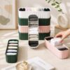 Stewit® 4-Piece Plastic Wardrobe Storage Boxes and Drawer Divider Set for Underwear, Socks, Ties, and Scarves, Multicolor