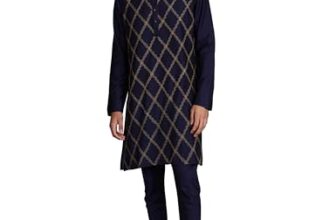 Amazon Brand – Symbol Men’s 41″ Kurta & Churidar Set_SY-A23-MNA-FKTC-239_Navy_S