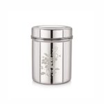 Neelam Stainless Steel 11 (22G) Lazer Etching Deep Dabba, 1400 ml, Silver – Durable & Elegant Storage Container with Flower Printed, Ideal for Storing Food, Perfect for Daily Uses