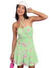 Tokyo Talkies Green & Pink Floral Printed A Line Dress