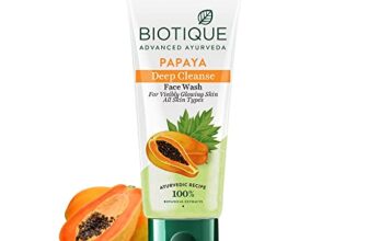 Biotique Papaya Deep Cleanse Face Wash | Gentle Exfoliation | Visibly Glowing Skin | 100% Botanical Extracts| Suitable for All Skin Types | 150ml