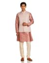Amazon Brand – Symbol Men’s Polyester Kurta Bundi Churidar Set_SY-A23-MNA-BFKC-116_Pink_2XL, Regular Fit