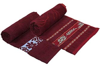 Heart Home 100% Cotton 2 Pieces Bath Towel 27″ x54� (Maroon) – CTHH1237