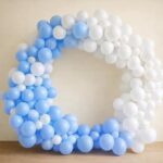 TREND N ART Regular Balloon Combo For Decoration with Glue Dots & Balloon Arch Strip – Party Decor Set For Easy Party Setup (BLUE WHITE, 50)