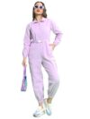 Tokyo Talkies Lavender Shirt Collar Basic Jumpsuit