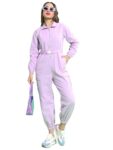 Tokyo Talkies Lavender Shirt Collar Basic Jumpsuit