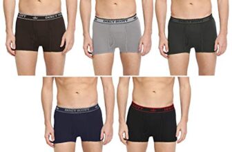 Dixcy Scott Originals Men’s Trunk Snug Fit Solid Innerwear – Swish Trunk(Black Grey Mel Olive Deep Blue Coffee Brow – Pack of 5 )-95