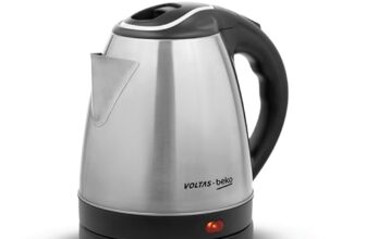 Voltas Beko, a TATA Product 1.5 L Stainless Steel Electric Kettle | 1350W Fast Boil | Auto Cut‑Off | Cool‑Touch Lid & Handle | Home & Office Use (K135X15H‑SL, Silver)