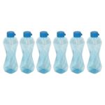 PEARLPET Twist BPA-Free Plastic Water Bottle Set |Lightweight, Leak-Proof & Freezer Safe – Pack of 6 (1000ml Each), Blue