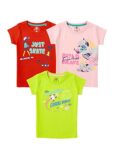 4 Years Girls Tshirts Pack of 3 by Cub McPaws | Kids Cotton Blend Pack of 3 T Shirts for Girls | Graphics Half Sleeves T-Shirt Combo| 4-5 Years