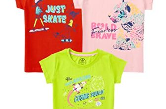4 Years Girls Tshirts Pack of 3 by Cub McPaws | Kids Cotton Blend Pack of 3 T Shirts for Girls | Graphics Half Sleeves T-Shirt Combo| 4-5 Years