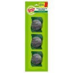 Scotch-Brite Stainless Steel Scrub – Pack of 3 (3X 15g Steel +Free 3 Scrub Pads 3″X3″)