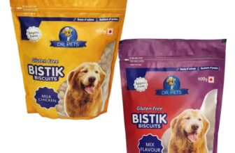 Dr. Pets Pack of 2 (900g Each) Bistik Dog Biscuits | Mix Flavour & Milk Chicken | Gluten Free Crunchy Dog Treats for Puppies & Adult Dogs | Healthy Training Snacks for All Breeds