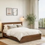 ABOUT SPACE Bed – (80 x 62 inches) Queen Size Bed Without Storage | Engineered Wooden Bed Frame with Airflow & MDF Support Board for Mattress | 1-Year Warranty Cot for Bedroom – Columbia Walnut