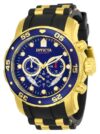 Invicta Men’s ‘Pro Diver’ Quartz Stainless Steel and Silicone Watch, Color:Black (Model: 21929)