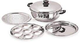 Tosaa Big Induction Compatible Multi Purpose Kadai, 27 cm ,5 Plates, Silver