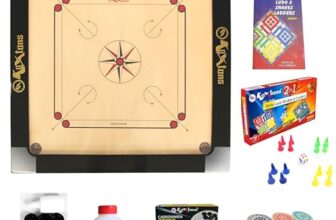 KOXTONS – Carrom Board 36 INCH Full Size with 3″ Border & (Super) with STRICKER & Accessories and Vista 11 INCH Ludo Snakes and Ladder