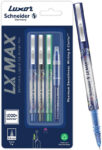 Luxor Schneider LX MAX | Cone Tip | 0.5 mm | 1000+ Meters Writing Length | German Technology Roller Ball Pen(Pack of 3, Ink Color – Multicolor)